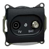 Розетка TV-SAT Schneider Electric GLOSSA, проходная, антрацит
