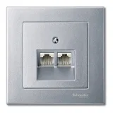 Schneider Electric Merten System M MTN298060 Центральная плата для розеток RJ45, алюминий