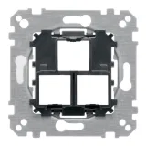 Schneider Electric MTN4575-0000 механизм компьютерной розетки 1П/2П, 2 гнезда/разъема, алюминий