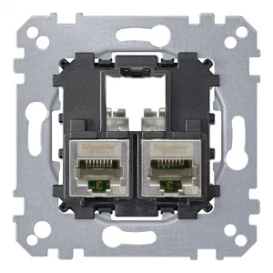 Механизм розетки 2xRJ45 Cat.6 Schneider Electric коллекции Merten (ШНАЙДЕР) Механизм розетки 2xRJ45 Cat.6 Schneider Electric коллекции Merten (ШНАЙДЕР)
