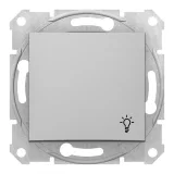 Schneider Electric SDN0900160, кнопочный одноклавишный выключатель, скрытый монтаж, алюминий