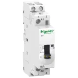 Schneider Electric A9C23712, модульный контактор iCT 16 А, 2НО, ручное управление