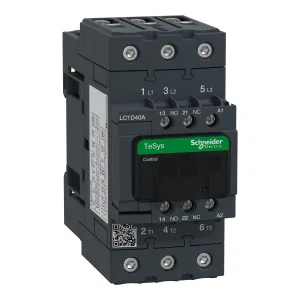 Контактор Schneider Electric TeSys LC1D40AB7, 3P, 40 А, AC-3 400 В, катушка 24 В AC (ШНАЙДЕР) Контактор Schneider Electric TeSys LC1D40AB7, 3P, 40 А, AC-3 400 В, катушка 24 В AC (ШНАЙДЕР)